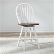 Pemberly Row Windsor Swivel Counter Chair with Arrow Back in White