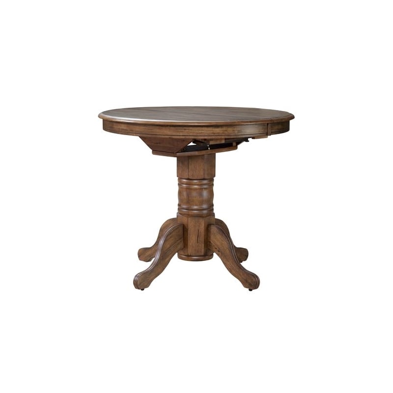 Pemberly Row 5 Piece Gathering Table Dining Set Antique Honey Rubberwood