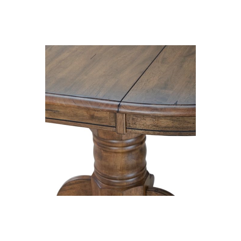 Pemberly Row 5 Piece Gathering Table Dining Set Antique Honey Rubberwood