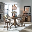 Pemberly Row 5 Piece Gathering Table Dining Set Antique Honey Rubberwood