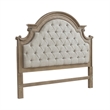 Pemberly Row King Upholstered Panel Headboard with Arched Crown in Brown