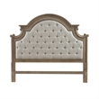 Pemberly Row King Upholstered Panel Headboard with Arched Crown in Brown