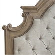 Pemberly Row King Upholstered Panel Headboard with Arched Crown in Brown