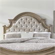 Pemberly Row King Upholstered Panel Headboard with Arched Crown in Brown