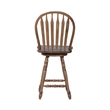 Pemberly Row Windsor Swivel Counter Height Chair Rubberwood Antique Honey