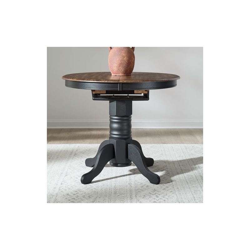 Pemberly Row Gathering Table with Butterfly Leaf in Antique Honey and Black