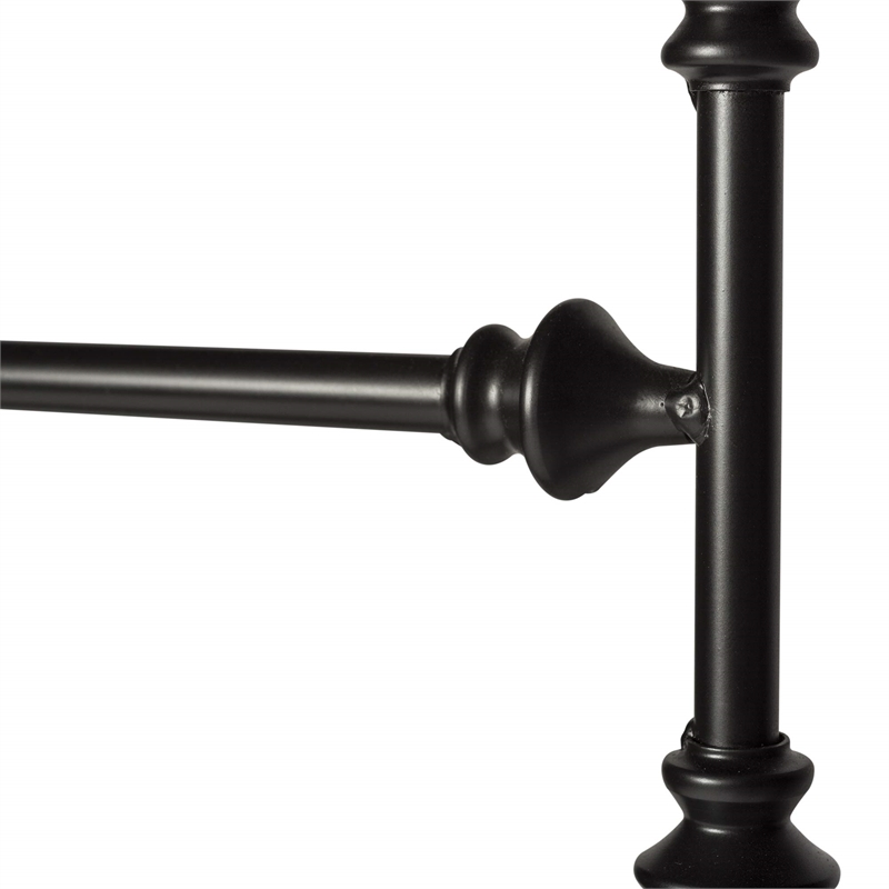 Pemberly Row Queen Metal Headboard with Turned Spindles in Black
