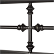 Pemberly Row Queen Metal Headboard with Turned Spindles in Black