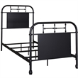 Pemberly Row Twin Metal Bed with Spindles in Antique Black Finish
