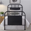 Pemberly Row Twin Metal Bed with Spindles in Antique Black Finish