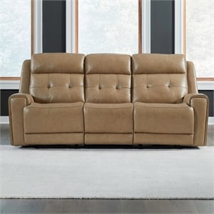 Pemberly Row Triple Zero Gravity Power Reclining Sofa in York Sand