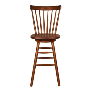 Pemberly Row 30 Inch Swivel Copenhagen Stool with Spindle Back in Tobacco
