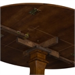 Pemberly Row Drop Leaf Pedestal Dining Table in Tobacco Wood