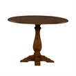 Pemberly Row Drop Leaf Pedestal Dining Table in Tobacco Wood