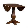 Pemberly Row Drop Leaf Pedestal Dining Table in Tobacco Wood