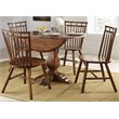 Pemberly Row Drop Leaf Pedestal Dining Table in Tobacco Wood