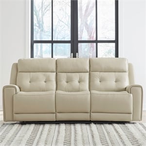 Pemberly Row Triple Zero Gravity Power Reclining Sofa in Baja Stone