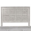 Pemberly Row King Decorative Panel Headboard with Ceiling Tile Design in White