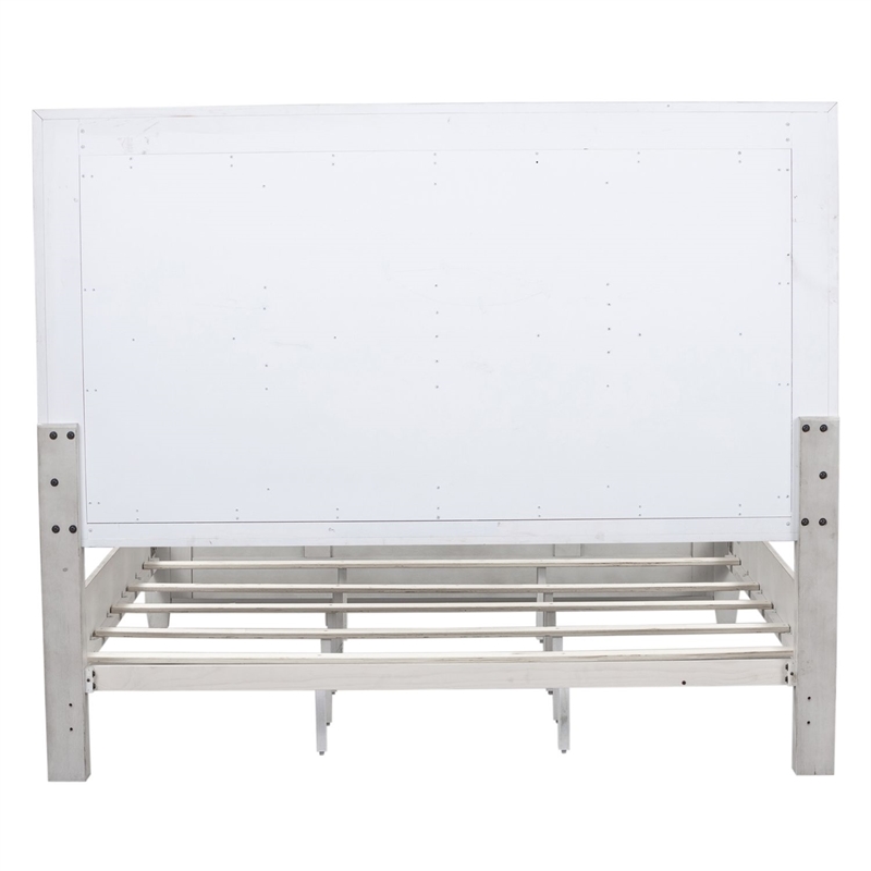 Pemberly Row King Decorative Panel Headboard with Ceiling Tile Design in White