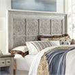 Pemberly Row King Decorative Panel Headboard with Ceiling Tile Design in White