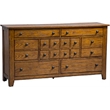 Pemberly Row 7-Drawer Dresser in Aged Oak Finish with Metal Glides