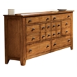 Pemberly Row 7-Drawer Dresser in Aged Oak Finish with Metal Glides