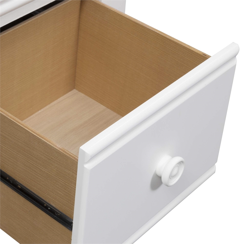 Pemberly Row 2 Drawer Nightstand with Felt Lining and Bun Feet in Oyster White