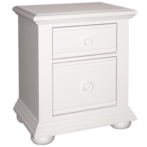 Pemberly Row 2 Drawer Nightstand with Felt Lining and Bun Feet in Oyster White