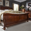 Pemberly Row King Sleigh Bed with Rolled Cap Rail in Rustic Cherry