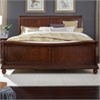 Pemberly Row King Sleigh Bed with Rolled Cap Rail in Rustic Cherry