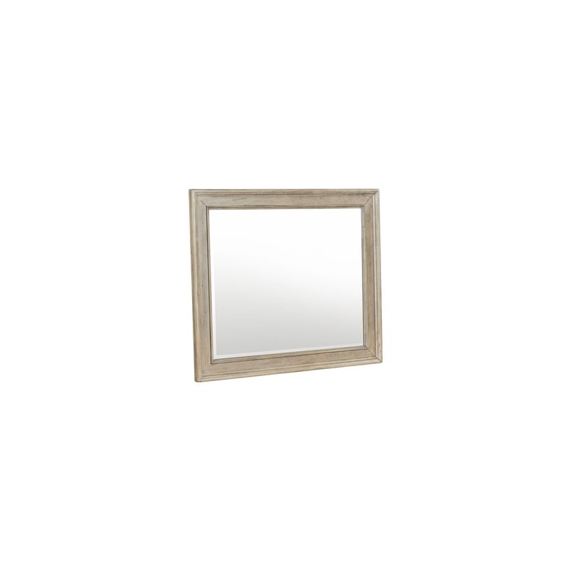 Pemberly Row Landscape Mirror for Bedroom Dresser in Saddle Tan