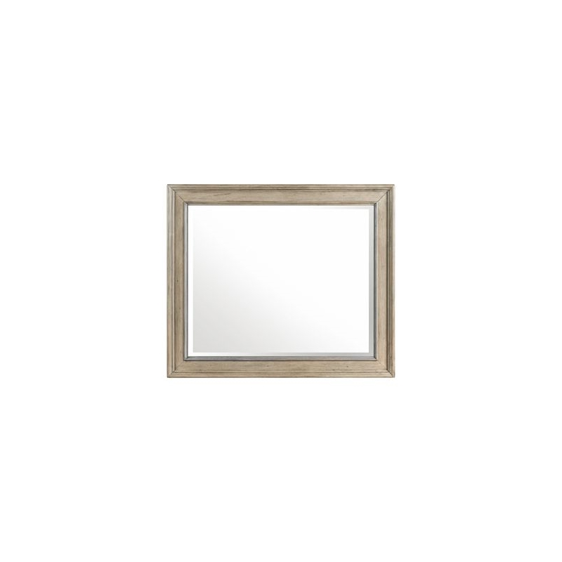 Pemberly Row Landscape Mirror for Bedroom Dresser in Saddle Tan
