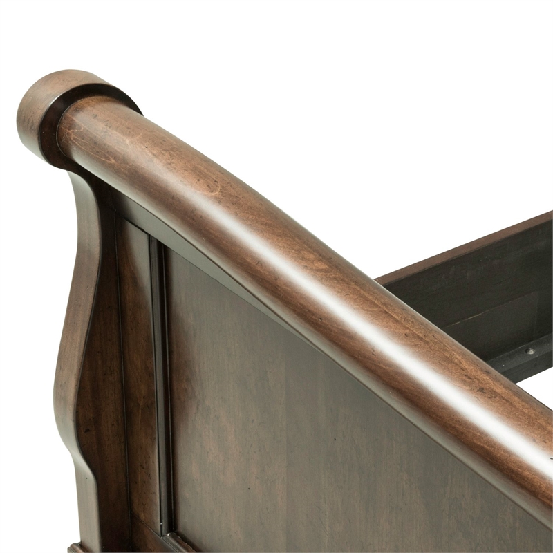 Pemberly Row California King Sleigh Bed in Cherry Wood Finish