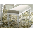 Pemberly Row Upholstered Dining Bench with Turned Legs in Oyster White