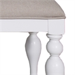 Pemberly Row Upholstered Dining Bench with Turned Legs in Oyster White