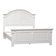 Pemberly Row Queen Panel Bed with Louvered Accents in Oyster White