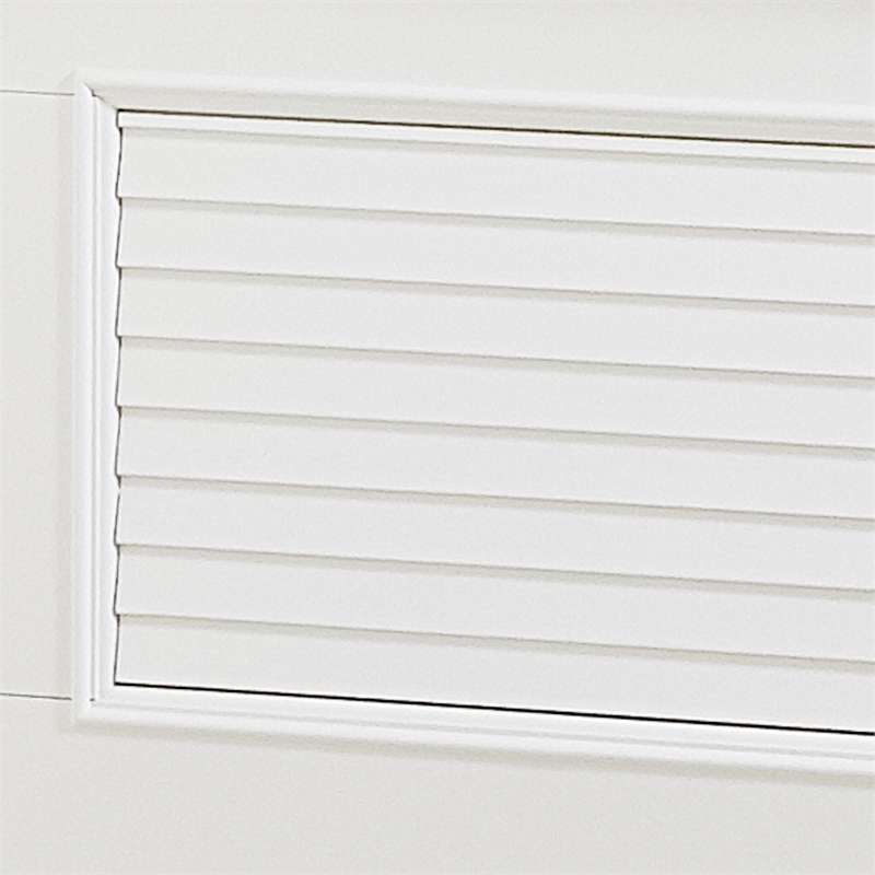 Pemberly Row King Panel Headboard with Louvered Panels in Oyster White