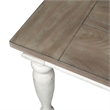 Pemberly Row Rectangular Leg Dining Table with 14 Inch Leaf in Antique Linen
