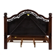 Pemberly Row California King Poster Bed with Acanthus Leaf Carvings in Cognac