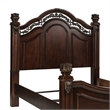 Pemberly Row California King Poster Bed with Acanthus Leaf Carvings in Cognac
