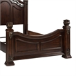 Pemberly Row California King Poster Bed with Acanthus Leaf Carvings in Cognac