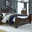 Pemberly Row California King Poster Bed with Acanthus Leaf Carvings in Cognac