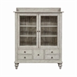 Pemberly Row Display Cabinet with Touch Lighting and Glass Doors in Linen