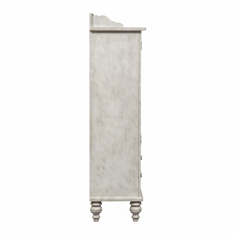 Pemberly Row Display Cabinet with Touch Lighting and Glass Doors in Linen