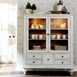 Pemberly Row Display Cabinet with Touch Lighting and Glass Doors in Linen