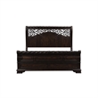 Pemberly Row King Sleigh Bed Set with Nightstand in Dark Brown Finish