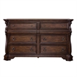 Pemberly Row Wood Dresser & Mirror with Brownstone Finish and 8 Drawers