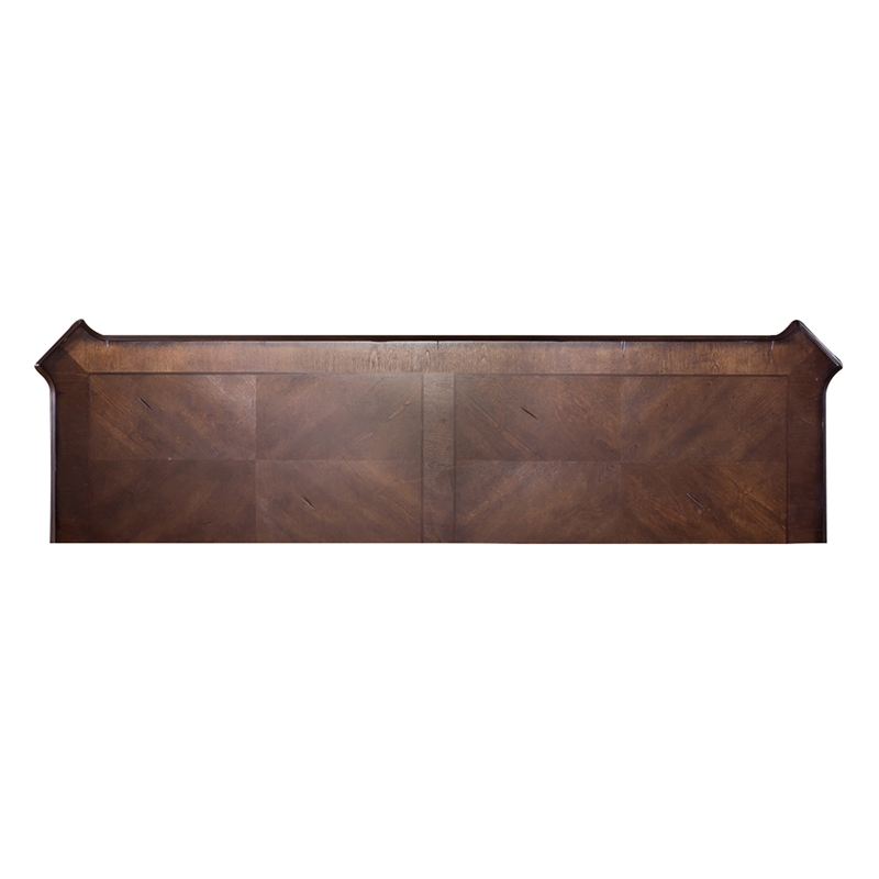 Pemberly Row Wood Dresser & Mirror with Brownstone Finish and 8 Drawers