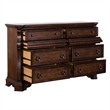 Pemberly Row Wood Dresser & Mirror with Brownstone Finish and 8 Drawers