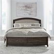 Pemberly Row King Upholstered Storage Bed with Cedar Drawers in Coffee Bean